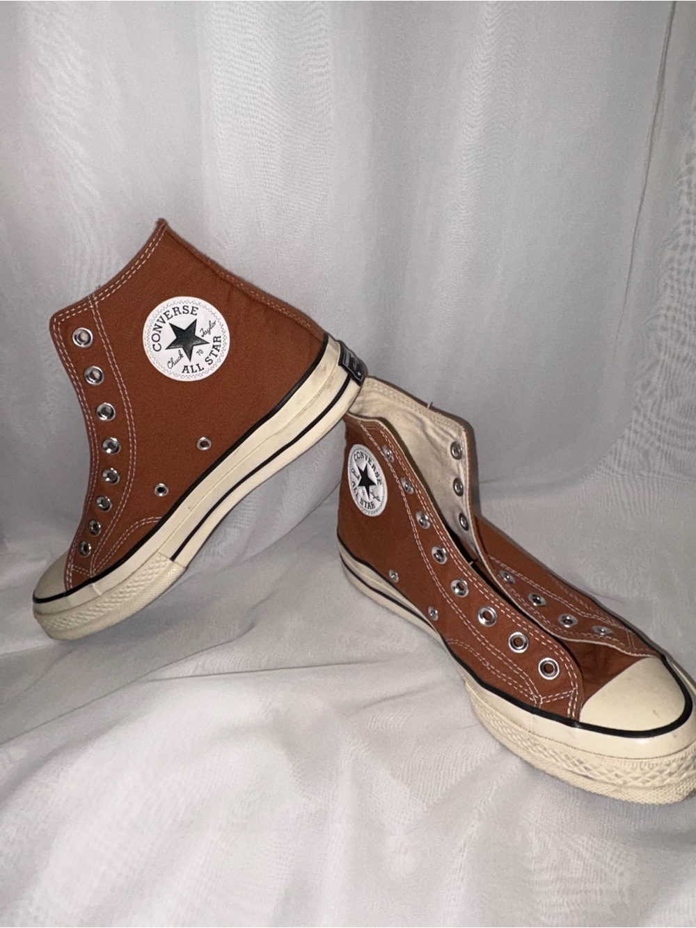 Converse Chuck Taylor High Top Sneakers - Brown Canvas with White Sole